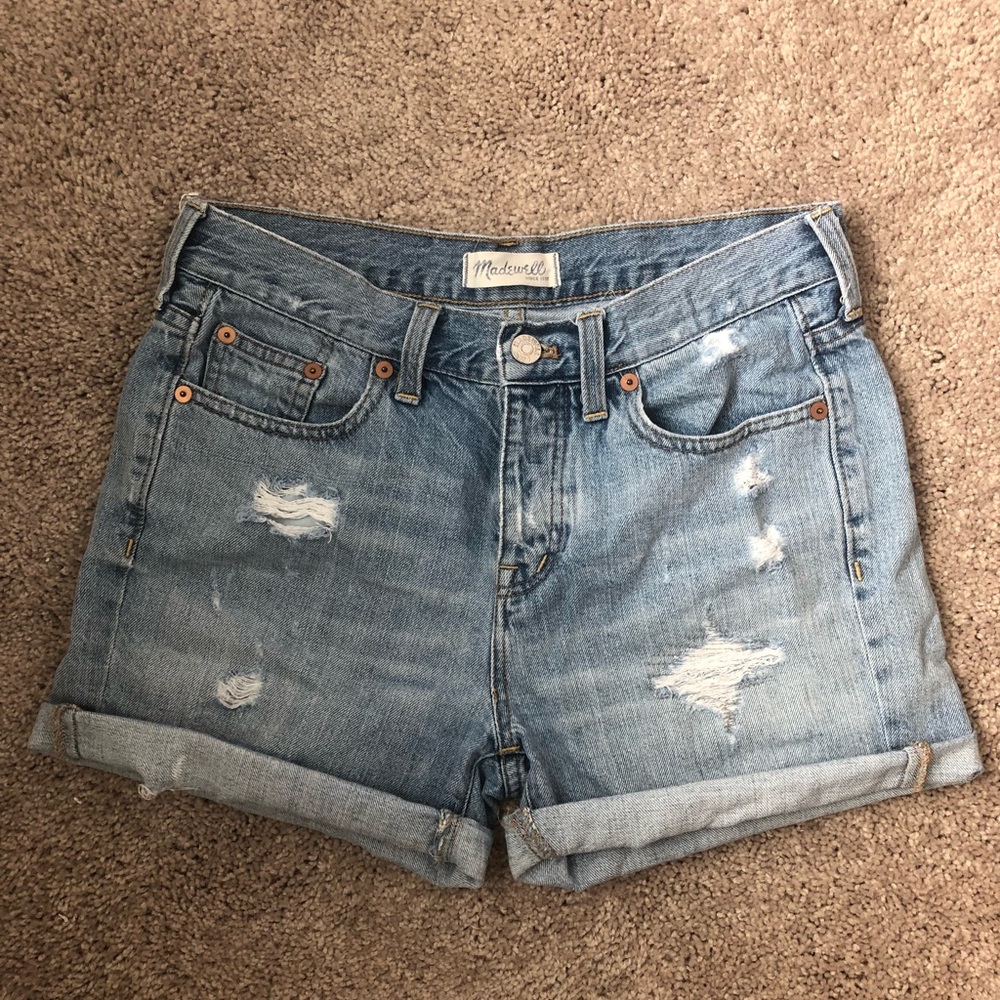 Madewell Denim Distressed Boyfriend Shorts